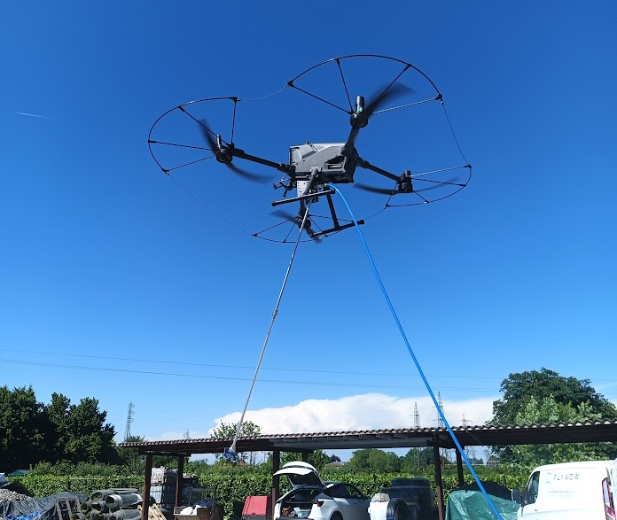 Mechatronic design, manufacture and control of a drone spraying system for cleaning and building surface treatment at height.